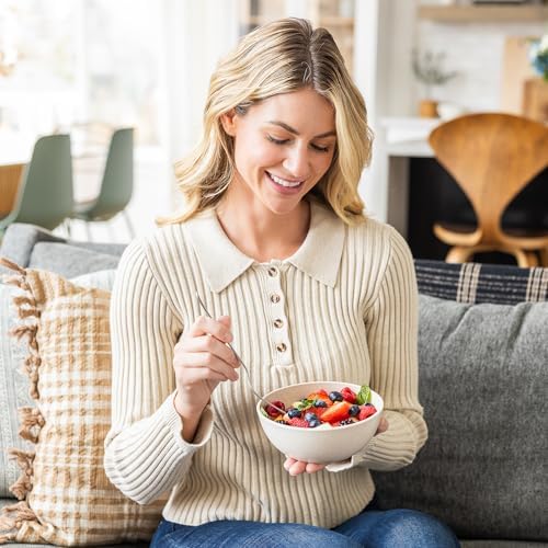 Grow Forward Premium Wheat Straw Bowls Set of 8 - Reusable 27oz Hard