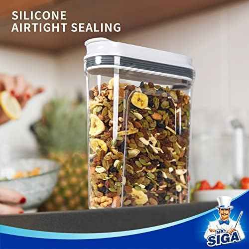 MR.SIGA Airtight Cereal Dispenser Set, Storage Containers for Dry Goods