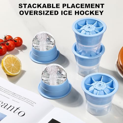 Large Ice Ball Maker Mold, 4 Pack 2.5" Round Ice Cube Mold, Stackable
