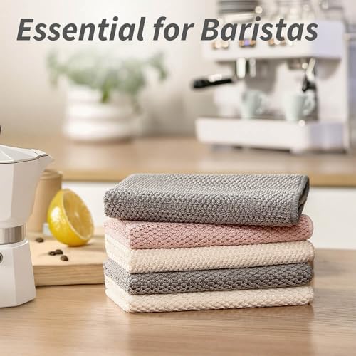 Barista Towels 6 Pack, Espresso Machine Accessories, 12"x12"