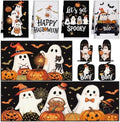 Fourluoo 10 Pcs Halloween Kitchen Decor Set Ghost Pumpkin Kitchen