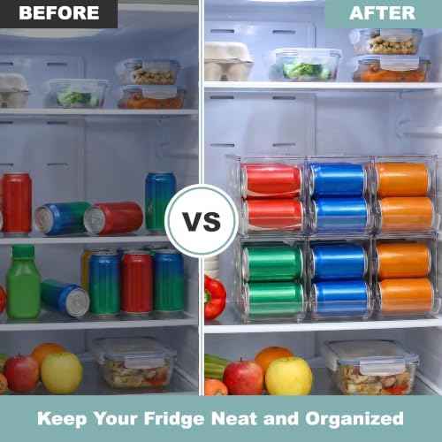 Oprunsy 2-Pack Stackable Can Organizer for Refrigerator
