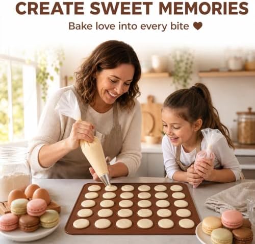 Silicone Macaron Baking Mat, 2 Pack Nonstick Reusable Baking Mats
