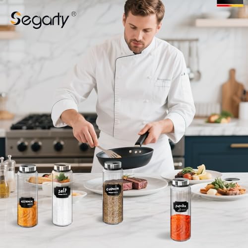 Segarty 15oz Spice Jar with Accessories, 1 Pack 450ml Glass Salt