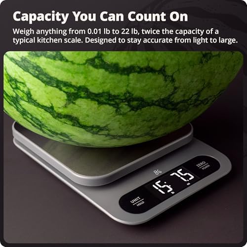 Greater Goods Digital Food Scale for Kitchen & Baking, 22lb High