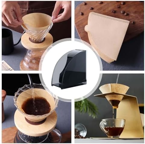 Coffee Filter Holder Storage Compact Fan Shape Paper Dispenser