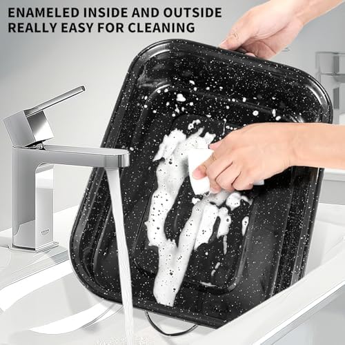Roasting Pan With Lid and Rack, 21' Rectangular, 25lb Turkey