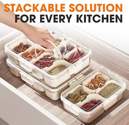 Cheer Collection Fruit Organizer for Refrigerator – 8-Compartment