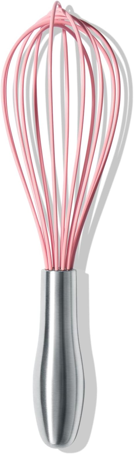 OYV 10-Inch Pink Silicone Whisk, Heat Resistant 480°F Kitchen Whisk by OYV