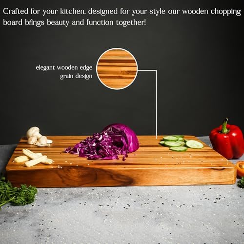 HOMORA Wooden Chopping Board, Medium (18 * 12 * 1.5)