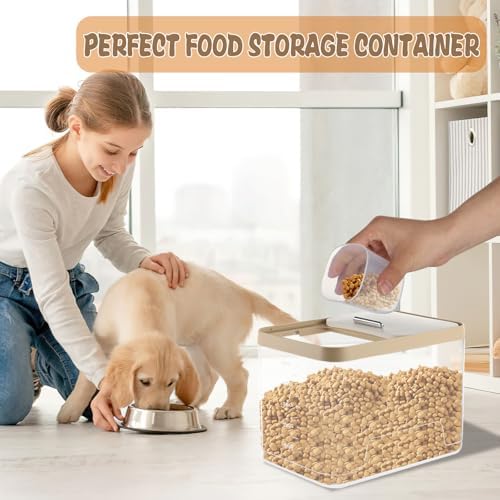 CIEOVO 2 Pack Airtight Dog Food Storage Container, 10Lbs Clear Pet Dog