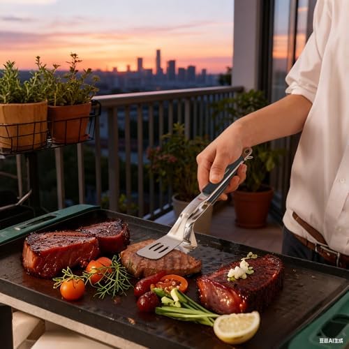 11.5-inch Stainless Steel Tongs for Cooking – Versatile Metal Spatula