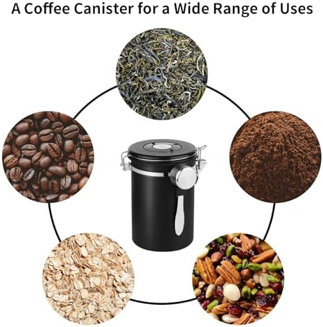 Ohtomber 22oz Stainless Steel Coffee Canister with Date Tracker