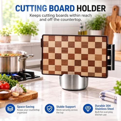 Spoon Rest with Pot Lid Holder, Thickened 304 Stainless Steel Utensil