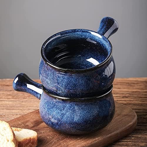 vicrays French Onion Soup Bowls With Handles, 26 Ounce for Soup