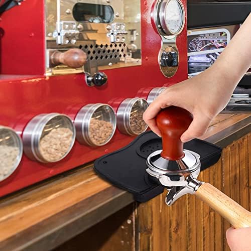 Coffee Knock Box,Set of 2 Pieces Espresso Knock Box Coffee Tamper Mat