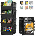Skywin Stackable Open Front Storage Bins, 4 Pack