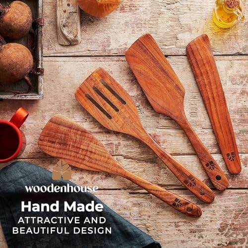 4-Piece Teak Wood Spatula Set