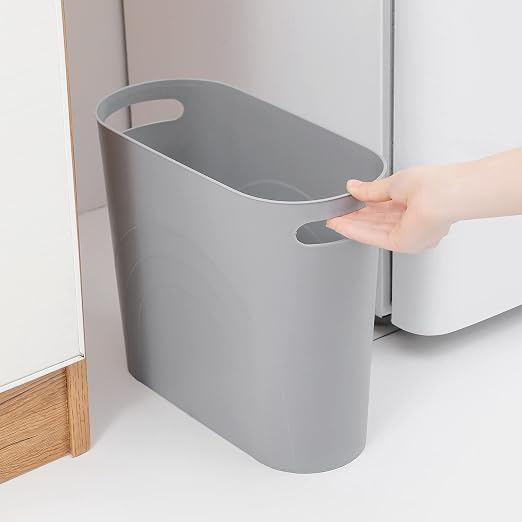 rejomiik Small Trash Can, Slim Garbage Can Plastic Waste Basket - Image 2