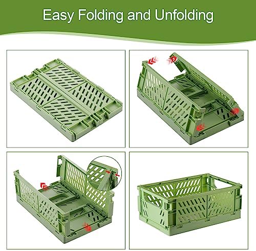 HUUSMOT 6-Pack Collapsible Plastic Storage Baskets