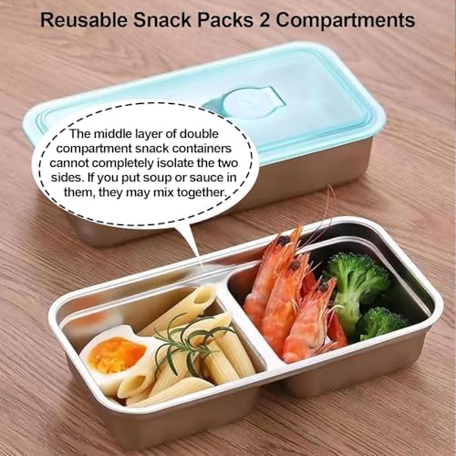 Grab and Go Snack Containers Reusable, Stainless Steel Double