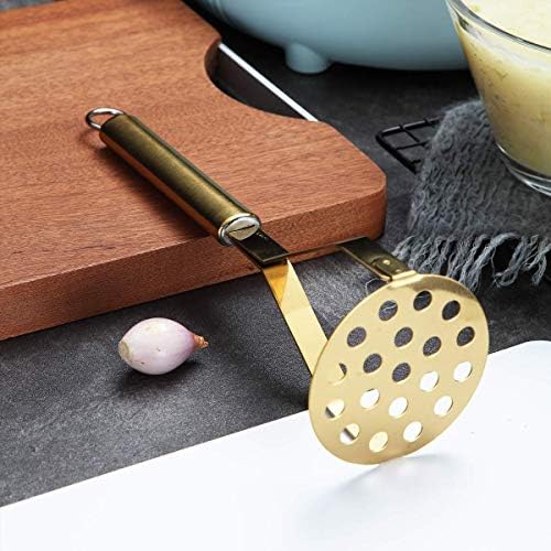 Berglander Potato Masher, Heavy Duty Stainless Steel Gold Potato Ricer