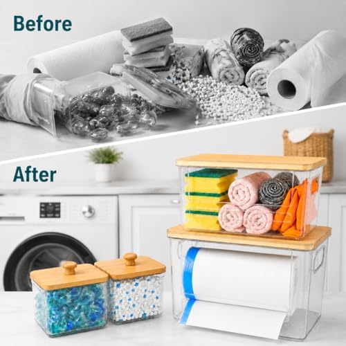 4 PACK Stackable Trash Bag Dispenser Organizer, Multi-Purpose Under