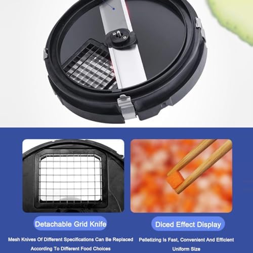 Electric Vegetable Dicer, 5 In 1, 6/8/10/12/15mm Blades