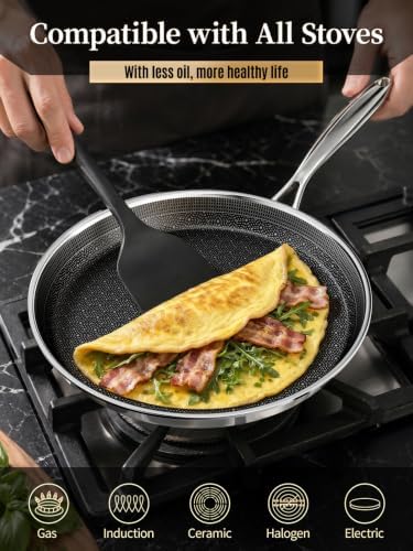 12inch Ceramic Coating Griddle Pan, Nonstick Crepe Pan