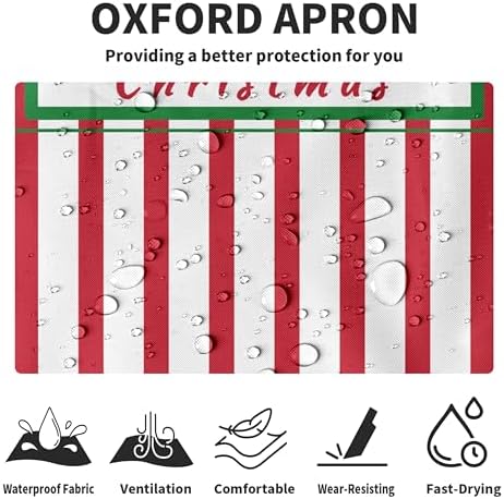 Xmas Aprons for Adults Xmas Tree Cooking Apron with Adjustable Neck