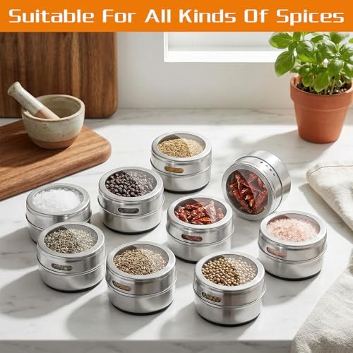 Magnetic Spice Rack with 8 Jars and 2 Plates