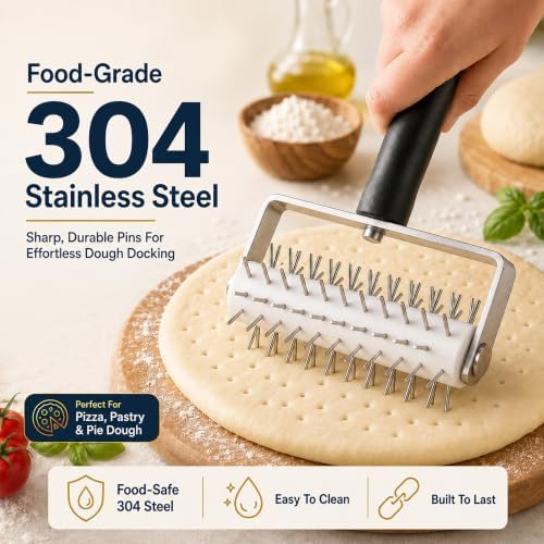 Pizza Dough Docker, Stainless Steel Pastry Roller
