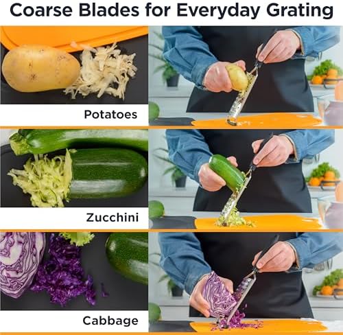 Deiss PRO Coarse Grater & Hand Held Cheese Grater - Sharp Stainless