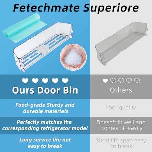 Fetechmate W10887799 W10795606 Refrigerator Door Shelf Bin Compatible