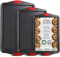 Eatex Nonstick Baking Sheet Set, 3-Piece Baking Pans Set with Silicone