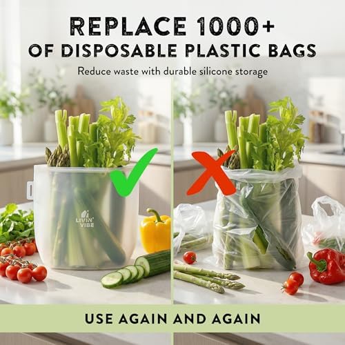 Reusable Silicone Food Storage Bags – Set of 4 Multicolor