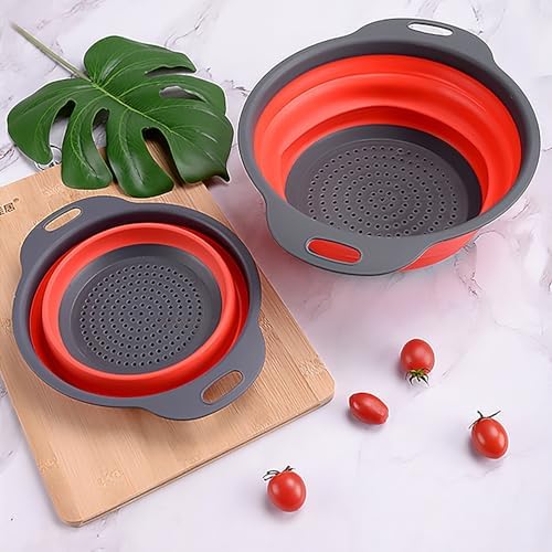 Collapsible Colander Set,Space Saving Collapsible Kitchen Colander
