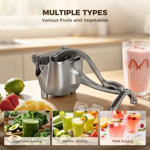 Manual Juicer Hand Press with Ergonomic Heavy Duty Handle - Pour Spout