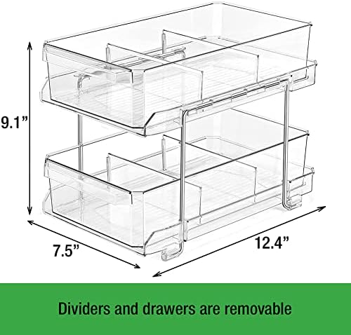 OnDisplay 2-Tier Deluxe Tiered Acrylic Cosmetic/Bath/Pantry/Fridge