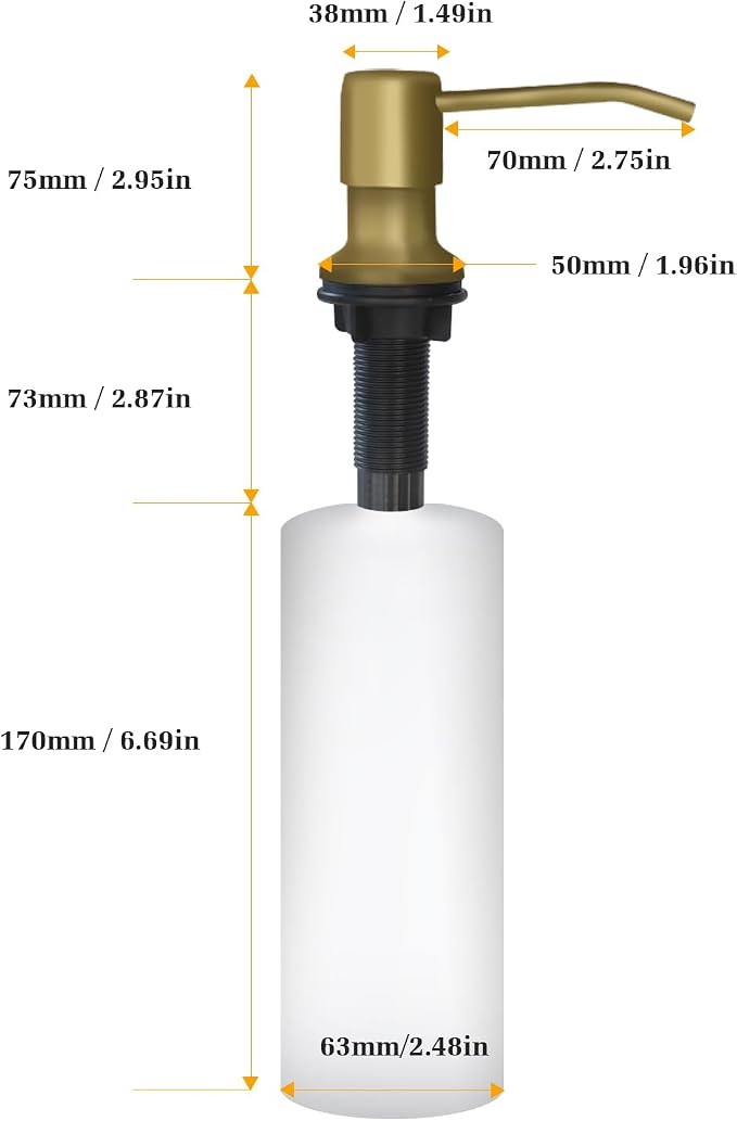 Soap Dispenser for Kitchen Sink, Built in Sink Soap Dispenser Lotion Dispenser - Image 6