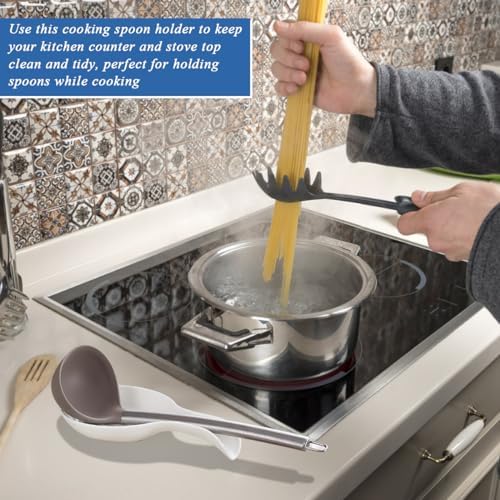 Kyraton Spoon Rest 2 Pack, Plastic Spoon Holder For Kitchen Counter