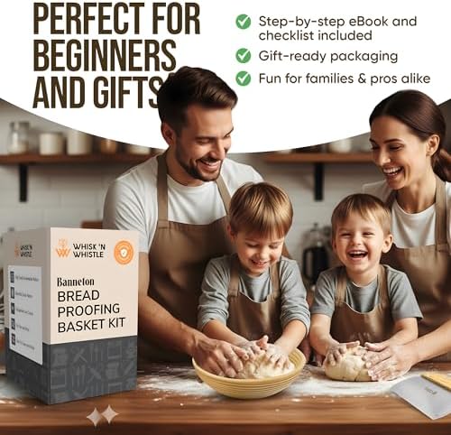 Banneton Bread Proofing Basket Set, 2 Round 9-Inch Baskets