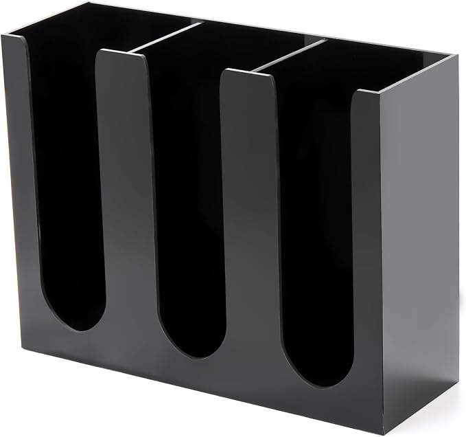 Acrylic Coffee Cup and Lid Storage Organizer Holder, 3 Compartments Disposable by Suwimut