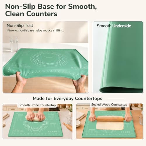 Platinum Silicone Pastry Mat with Measurements, 28 x 20 in