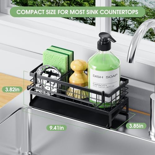 Self-Draining Kitchen Sink Caddy, Black