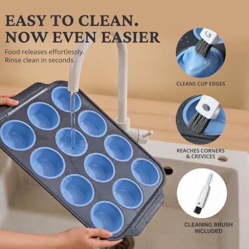 BRONYPRO Silicone Muffin Pans for Baking with Metal Frame, Egg Bite