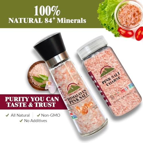 Himalayan Chef Pink Salt Grinder and Shaker Set, 2 Piece
