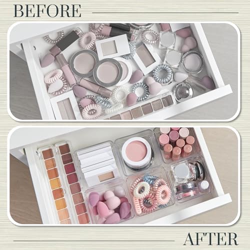 STORi SimpleSort 6-Piece Stackable Clear Drawer Organizer Set | 3" x