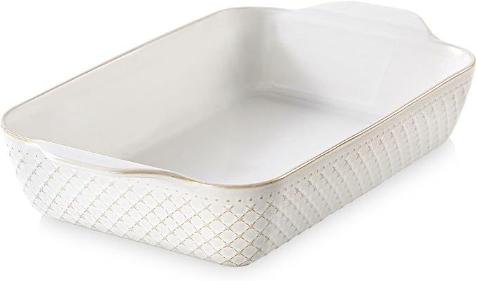 DOWAN 9x13 Deep Lasagna Baking Dish, Ceramic Casserole Dish by DOWAN