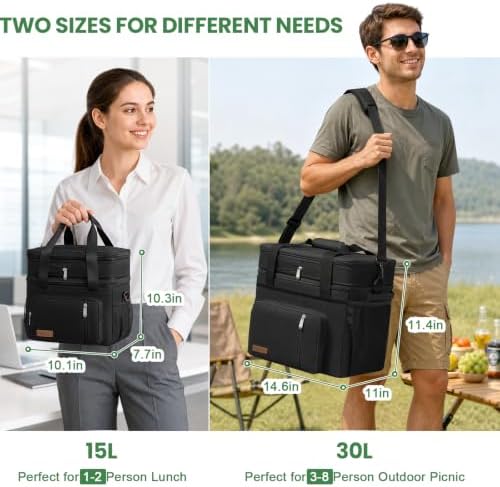 MIYCOO Lunch Bag & Lunch Box for Men Women, Double Deck & Leakproof